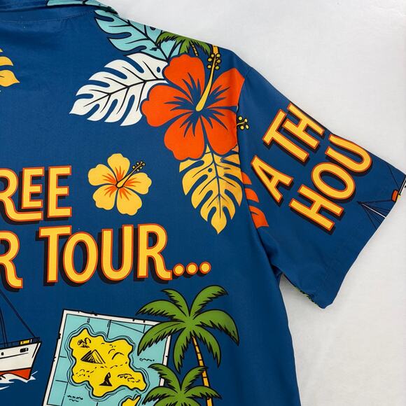 AlohaDaddy Retro Gilligan's Island 'A Three Hour Tour' Hawaiian Shirt Mens 2XL - Picture 12 of 15